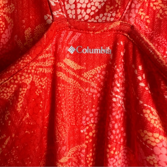 Columbia Orange Floral Omni Shade Peak To Point Knit Stretchy Dress NWOT S/P - Picture 10 of 16